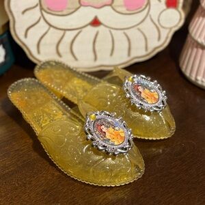 Beauty and the Beast  Yellow Sandals with Decorative Brooch
